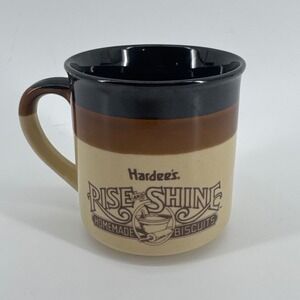 Hardee's Vintage 1989 Rise and Shine Biscuits Ceramic Brown Coffee Mug